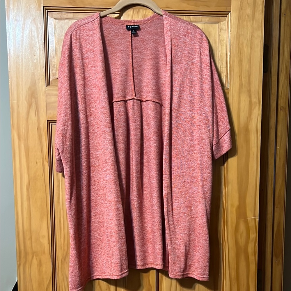 Torrid Coral Open Front Cardigan